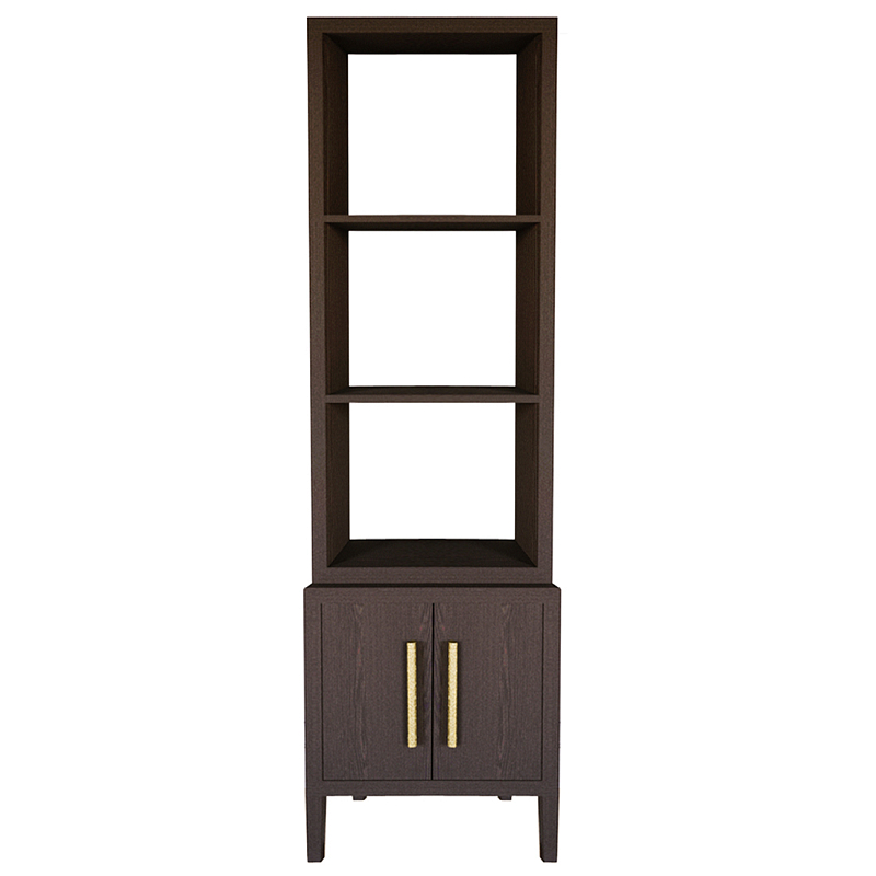 Этажерка Primo с тумбой шпон темный орех Темный дуб Золотой в Грозном | Loft Concept 