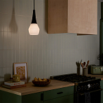 Подвесной светильник каплевидной формы с комбинированным плафоном из стали и белого матового стекла Kichler варинант исполнения - 9 | Loft Concept в Грозном