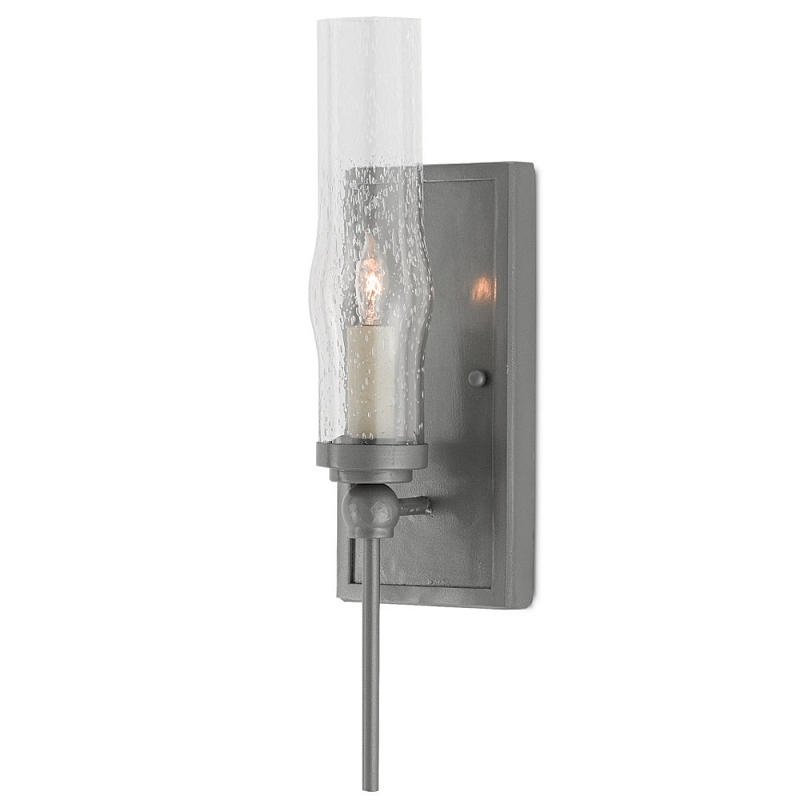Бра с прозрачным плафоном на сером каркасе Elegant Gray Lamp Серый Прозрачный Бра с прозрачным плафоном на сером каркасе Elegant Gray Lamp Серый Прозрачный в Грозном | Loft Concept
