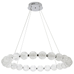 Светодиодная кольцевая люстра с круглыми плафонами Crystal Globule Chandelier Chrome варинант исполнения - 4 | Loft Concept в Грозном