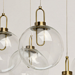 Люстра с 7-ю плафонами из прозрачного стекла в форме шара Orb Cascade  варинант исполнения - 5 | Loft Concept в Грозном