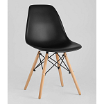 Пластиковый стул на ножках из массива бука Eames Black варинант исполнения - 1 | Loft Concept в Грозном