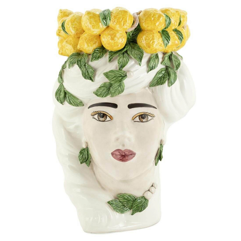 Ваза VASE LEMON HEAD LADY BIG Желтый Белый Ваза VASE LEMON HEAD LADY BIG Желтый Белый в Грозном | Loft Concept