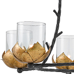 Люстра с прозрачными стеклянными абажурами и каркасом в виде черных веток Blooming Flower варинант исполнения - 1 | Loft Concept в Грозном