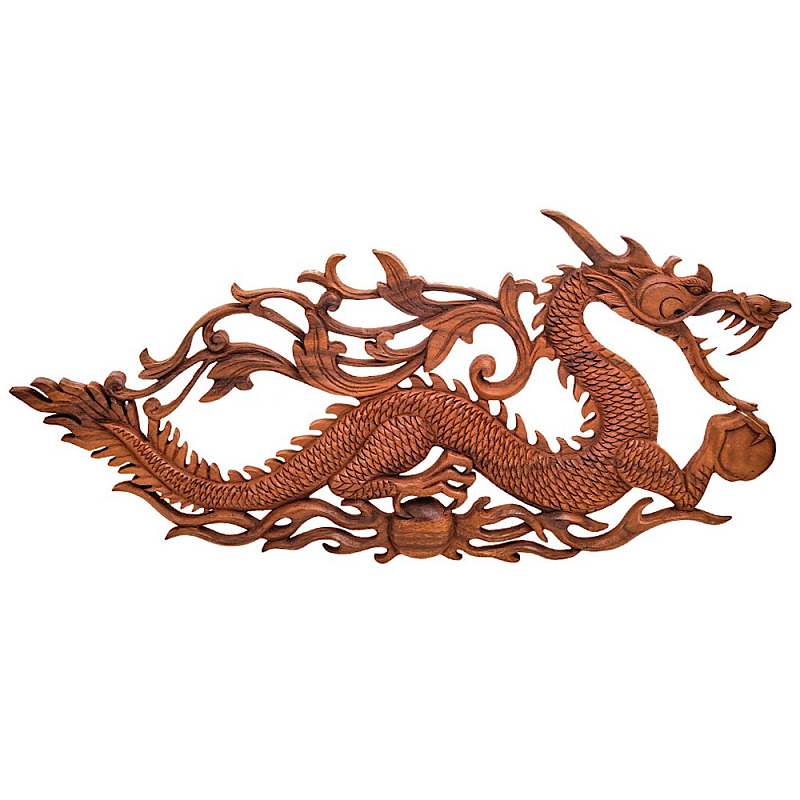 Панно из дерева дракон Panel With Animals Коричневый в Грозном | Loft Concept 
