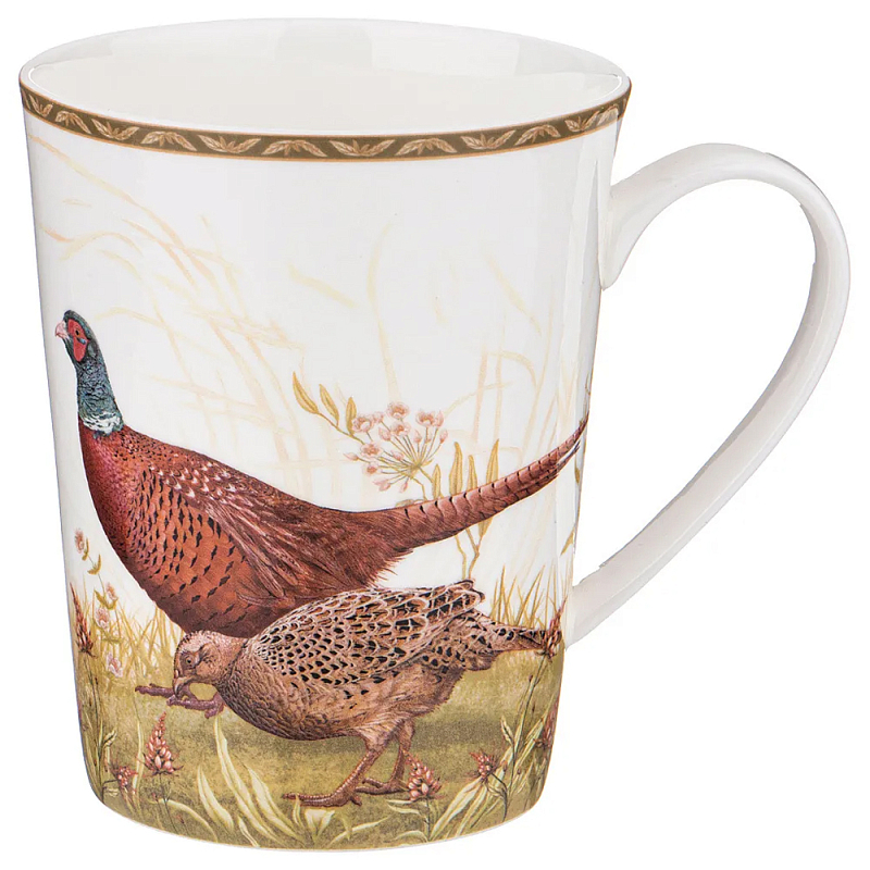 Кружка из фарфора с изображением фазанов 480 мл Hunting Porcelain Collection Белый Коричневый Мульти Кружка из фарфора с изображением фазанов 480 мл Hunting Porcelain Collection Белый Коричневый Мульти в Грозном | Loft Concept