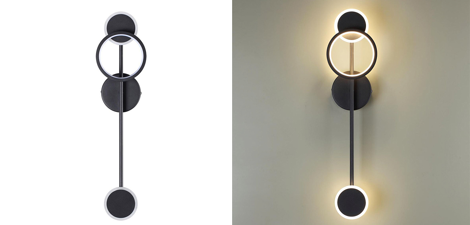 Бра Bendik Black Ring Wall lamp A Бра Bendik Black Ring Wall lamp A - Loft-Concept в Грозном