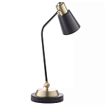 Настольная лампа с наклонным корпусом и подвижным плафоном в сочетании золотистого и чёрного цвета Work Surface Light варинант исполнения - 3 | Loft Concept в Грозном