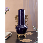 Ваза темно-синяя фарфоровая с бронзовыми ручками и ножками Eden Garden варинант исполнения - 4 | Loft Concept в Грозном