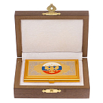 Визитница карманная металлическая с гравюрой Герба России в подарочной коробке Gold Metal Business Card Holders варинант исполнения - 3 | Loft Concept в Грозном