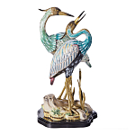 Статуэтка в виде двух птиц из фарфора с бронзовыми элементами Bird of the Garden of Eden варинант исполнения - 2 | Loft Concept в Грозном