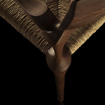 Стул из Ореха с плетеным сидением Kronos Dining Chair Brown варинант исполнения - 4 | Loft Concept в Грозном