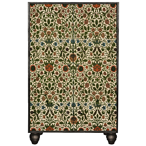 Шкаф с цветочным узором на дверцах Floral Print Cabinet Black