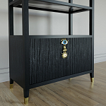 Стеллаж со стеклянными полками Elsa Dreams Black варинант исполнения - 4 | Loft Concept в Грозном