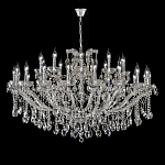 Люстра подвесная двухъярусная с 30-ю лампочками и прозрачными хрустальными подвесками на хромированном основании Crystal lamps варинант исполнения - 2 | Loft Concept в Грозном