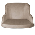 Барный стул со спинкой и подлокотниками на 4-х деревянных ножках Бежевый Велюр Ava Charm варинант исполнения - 2 | Loft Concept в Грозном