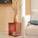 Оранжевый приставной стол из металла Lattice варинант исполнения - 7 | Loft Concept в Грозном