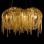 Люстра подвесная круглая с изогнутыми металлическими дугами и ниспадающими цепочками 65 см Atlantis Chain варинант исполнения - 6 | Loft Concept в Грозном