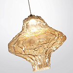 Подвесной светильник с плафоном из фактурного светло-янтарного стекла Light Ensemble варинант исполнения - 9 | Loft Concept в Грозном