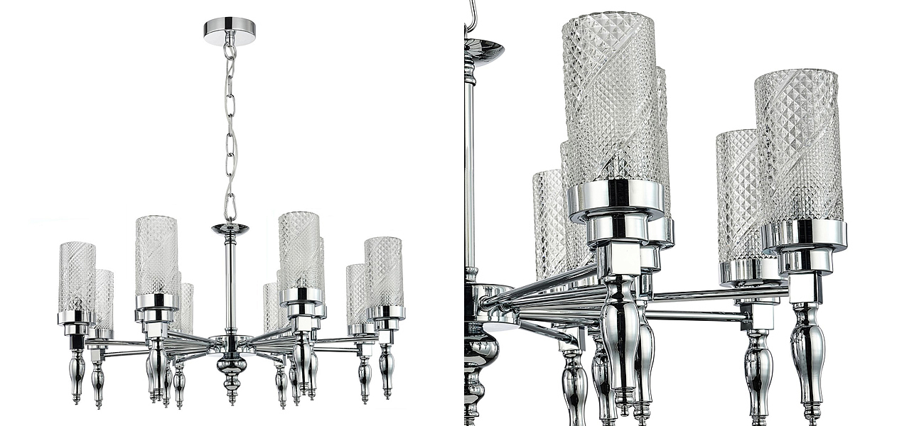 Люстра цвета хром Balusters D70 см - Loft-Concept в Грозном