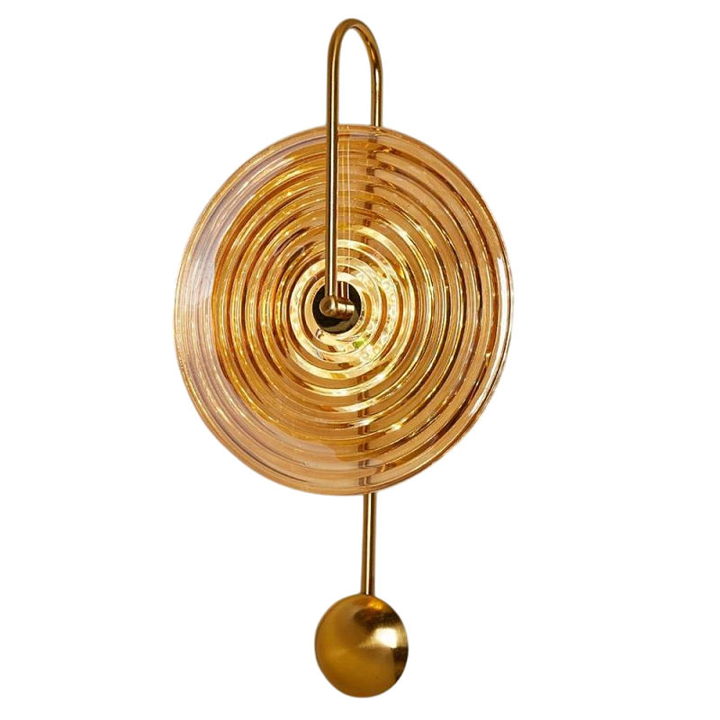 Бра бронзовое с с прозрачными стеклянными плафонами Golden Spiral Бронза в Грозном | Loft Concept 