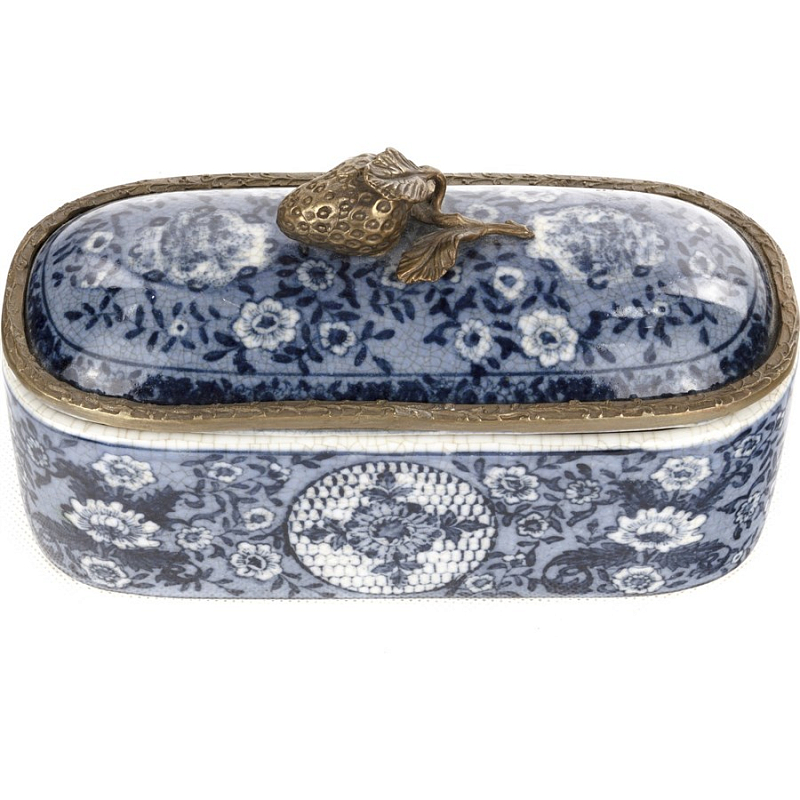 Шкатулка Strawberry Holder Синий Бронза Белый в Грозном | Loft Concept 