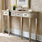 Консоль зеркальная в цвете шампань с 3-мя ящиками Hyaloid варинант исполнения - 1 | Loft Concept в Грозном