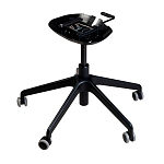 Стул с мягкой синей обивкой из велюра и подъемно-поворотным механизмом на черных колесиках Harper Blue варинант исполнения - 4 | Loft Concept в Грозном