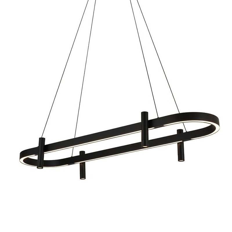 Люстра подвесная овальная черная Black Light Fixtures Черный Люстра подвесная овальная черная Black Light Fixtures Черный в Грозном | Loft Concept