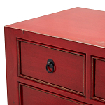 Деревянная ТВ-тумба с 5-ю выдвижными ящиками в китайском стиле красная Wei Chinese TV Stand варинант исполнения - 4 | Loft Concept в Грозном