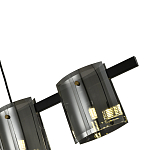 Подвесной светильник светодиодный с 5-ю цилиндрическими плафонами светло-серого цвета из стекла и стали Andrea Сhandelier Grey варинант исполнения - 3 | Loft Concept в Грозном