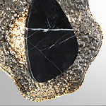 Бра с волнообразным стеклянным плафоном и вставкой из мрамора Liquid Stone варинант исполнения - 16 | Loft Concept в Грозном