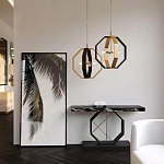 Консоль чёрная с геометрическим основанием Josette варинант исполнения - 2 | Loft Concept в Грозном