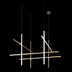 Люстра с 8-ю пересекающимися цилиндрическими плафонами на тонких тросах Trumpet tube варинант исполнения - 3 | Loft Concept в Грозном