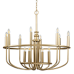  Люстра круглая двухъярусная цвета латунь с 12-ю лампами Kichler варинант исполнения - 1 | Loft Concept в Грозном