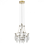 Люстра подвесная из металла с хрустальными подвесками прозрачного цвета Quasar 41 варинант исполнения - 2 | Loft Concept в Грозном
