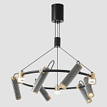 Люстра круглая с 9-ю цилиндрическими плафонами на магнитном креплении Bronze Concert варинант исполнения - 5 | Loft Concept в Грозном