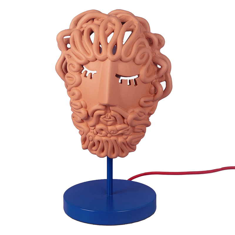 Настольная лампа Seletti Ulysse Mask Терракотовый Синий в Грозном | Loft Concept 