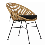 Стул круглый с ротанговым плетением Round Wicker Stool варинант исполнения - 1 | Loft Concept в Грозном