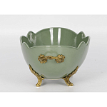 Чаша зеленого цвета из фарфора с волнообразным краем Eden Garden porcelain and bronze варинант исполнения - 2 | Loft Concept в Грозном