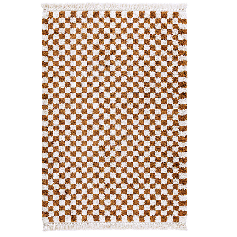 Ковер с шахматным принтом Chess Layout Коньяк Ковер с шахматным принтом Chess Layout Коньяк в Грозном | Loft Concept