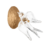 Бра с прозрачной стеклянной фигуркой птички Serip Voa варинант исполнения - 1 | Loft Concept в Грозном