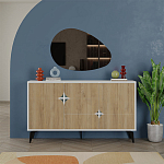 Комод с 3-мя дверцами и выдвижным ящиком цвета светлый дуб SPARK CONSOLE WHITE варинант исполнения - 1 | Loft Concept в Грозном