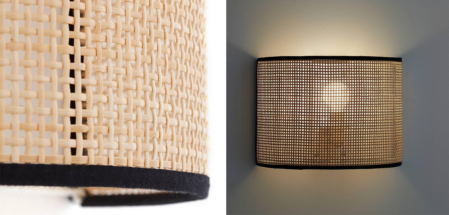 Бра Ottar Wicker Bamboo Cane beige black Бра Ottar Wicker Bamboo Cane beige black - Loft-Concept в Грозном