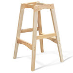 Барный стул со спинкой на 4-х деревянных ножках Оранжевый Велюр Ava Charm варинант исполнения - 4 | Loft Concept в Грозном