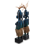 Комплект из 2-х деревянных статуэток Asmat Statuettes Dark Blue варинант исполнения - 2 | Loft Concept в Грозном