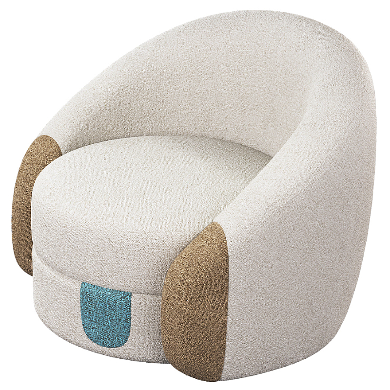 Дизайнерское Кресло Undina Молочный Песочный Голубой в Грозном | Loft Concept 