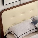 Кровать двуспальная с каркасом из дерева и мягким изголовьем Moon Walnut Bed варинант исполнения - 3 | Loft Concept в Грозном