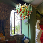 Люстра стеклянная с зелеными лепестками Green Leaf Fall варинант исполнения - 5 | Loft Concept в Грозном