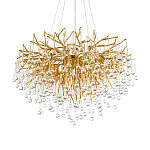 Люстра подвесная с прозрачными стеклянными подвесками в форме капель Диаметр 80 см Droplet Chandelier варинант исполнения - 14 | Loft Concept в Грозном